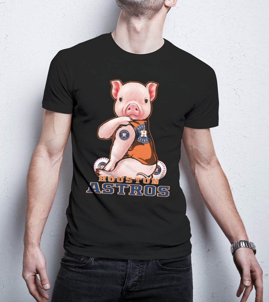 Houston Astros Pig With Baseball T-Shirt