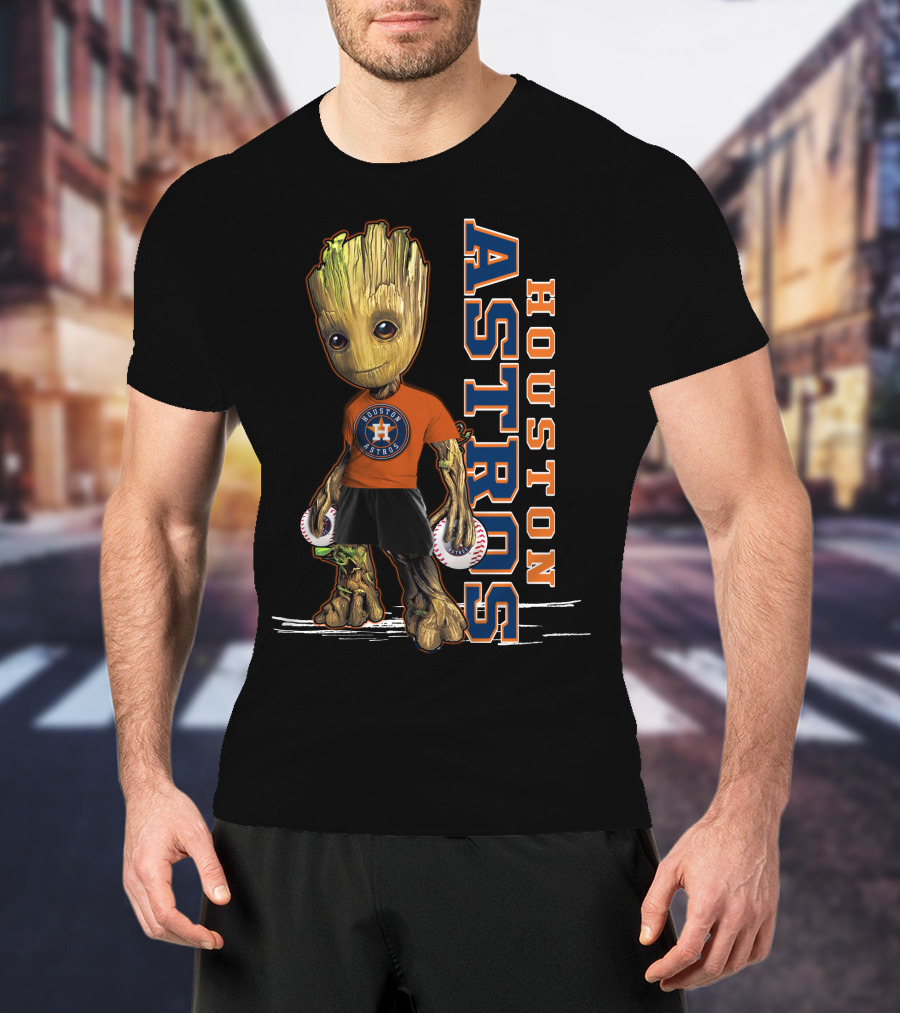 Groot Houston Astros Baseball Team Fan Character T-Shirt