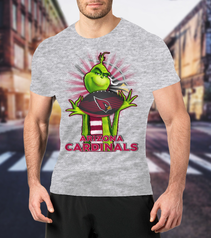 Grinch Holding Arizona Cardinals Football T-Shirt