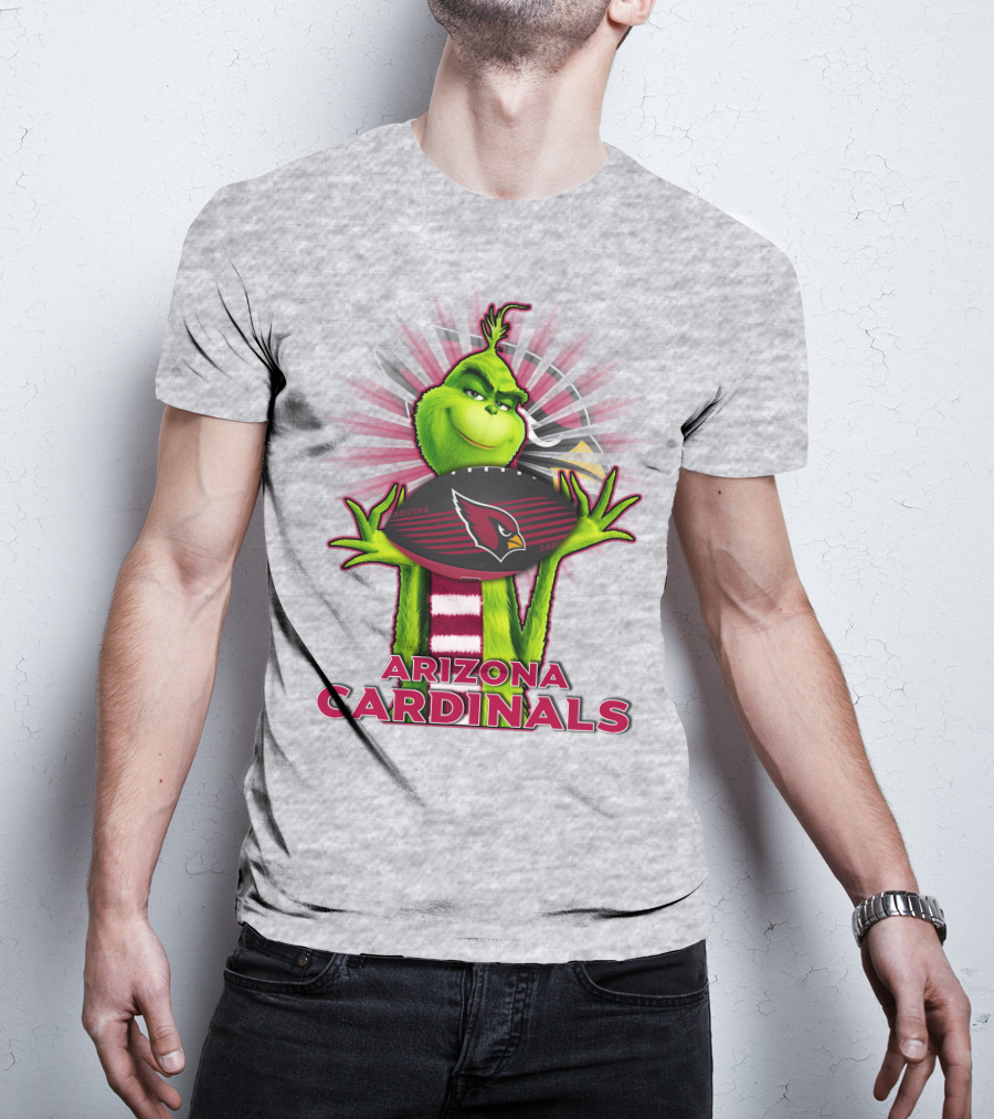 Grinch Holding Arizona Cardinals Football T-Shirt