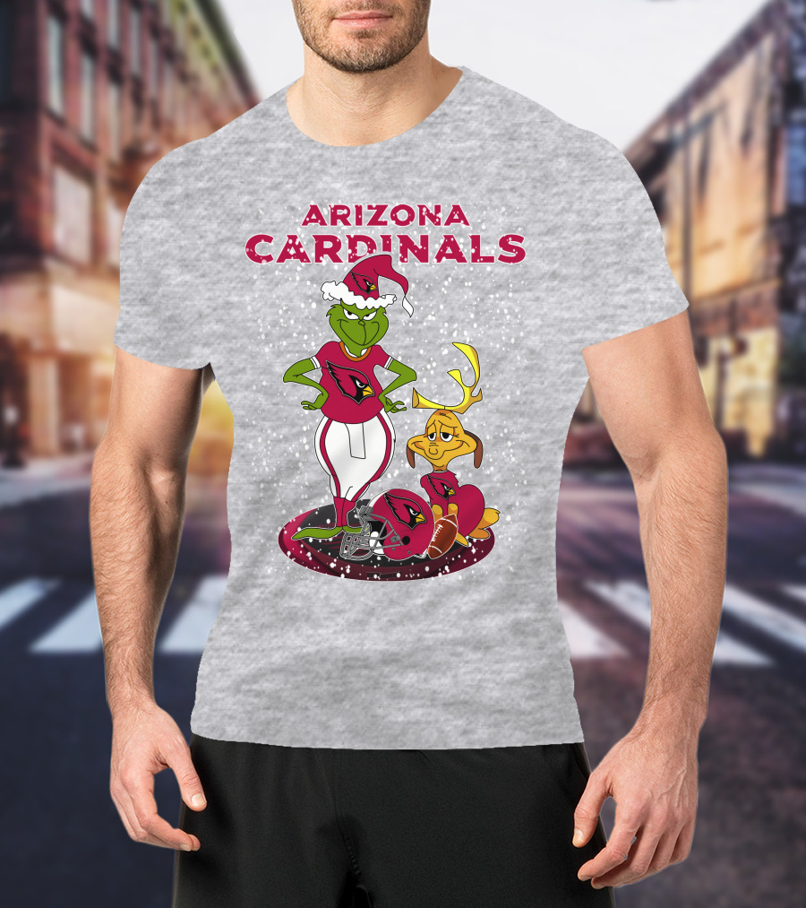 Arizona Cardinals Grinch Christmas Football Fun T-Shirt