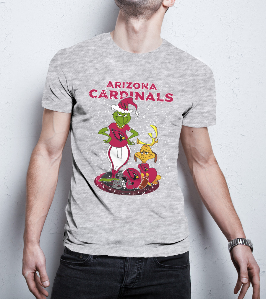 Arizona Cardinals Grinch Christmas Football Fun T-Shirt