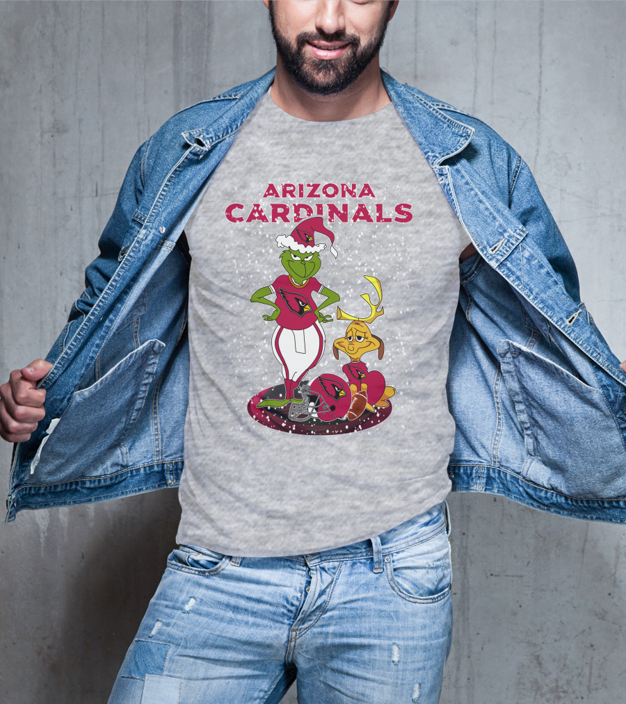 Arizona Cardinals Grinch Christmas Football Fun T-Shirt