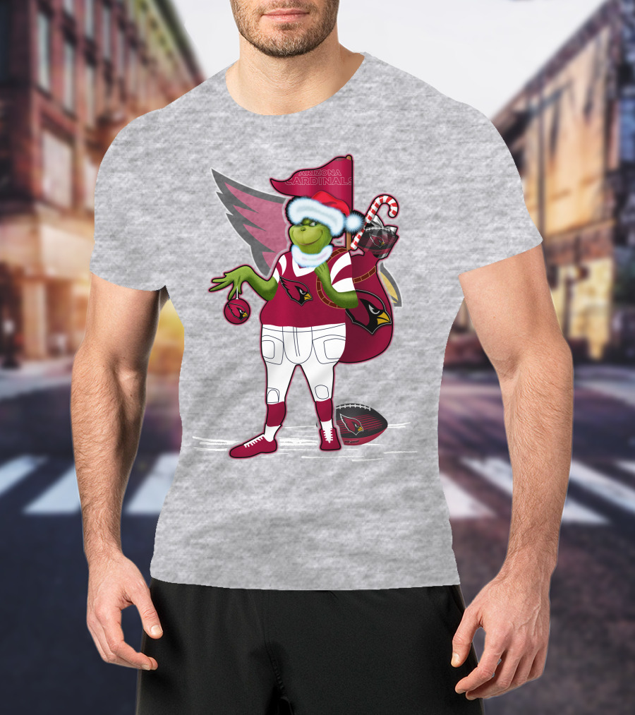 Grinchxmas Arizona Cardinals Christmas Football Fan Holiday Spirit T-Shirt