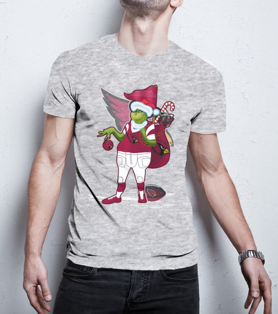 Grinchxmas Arizona Cardinals Christmas Football Fan Holiday Spirit T-Shirt