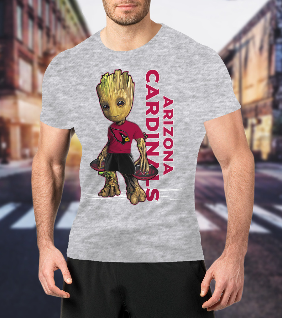 Groot Arizona Cardinals NFL Fan Art With Team Logo And Character T-Shirt