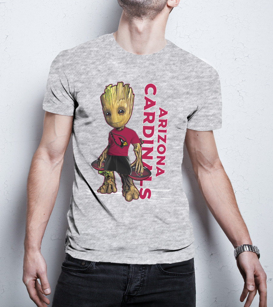 Groot Arizona Cardinals NFL Fan Art With Team Logo And Character T-Shirt