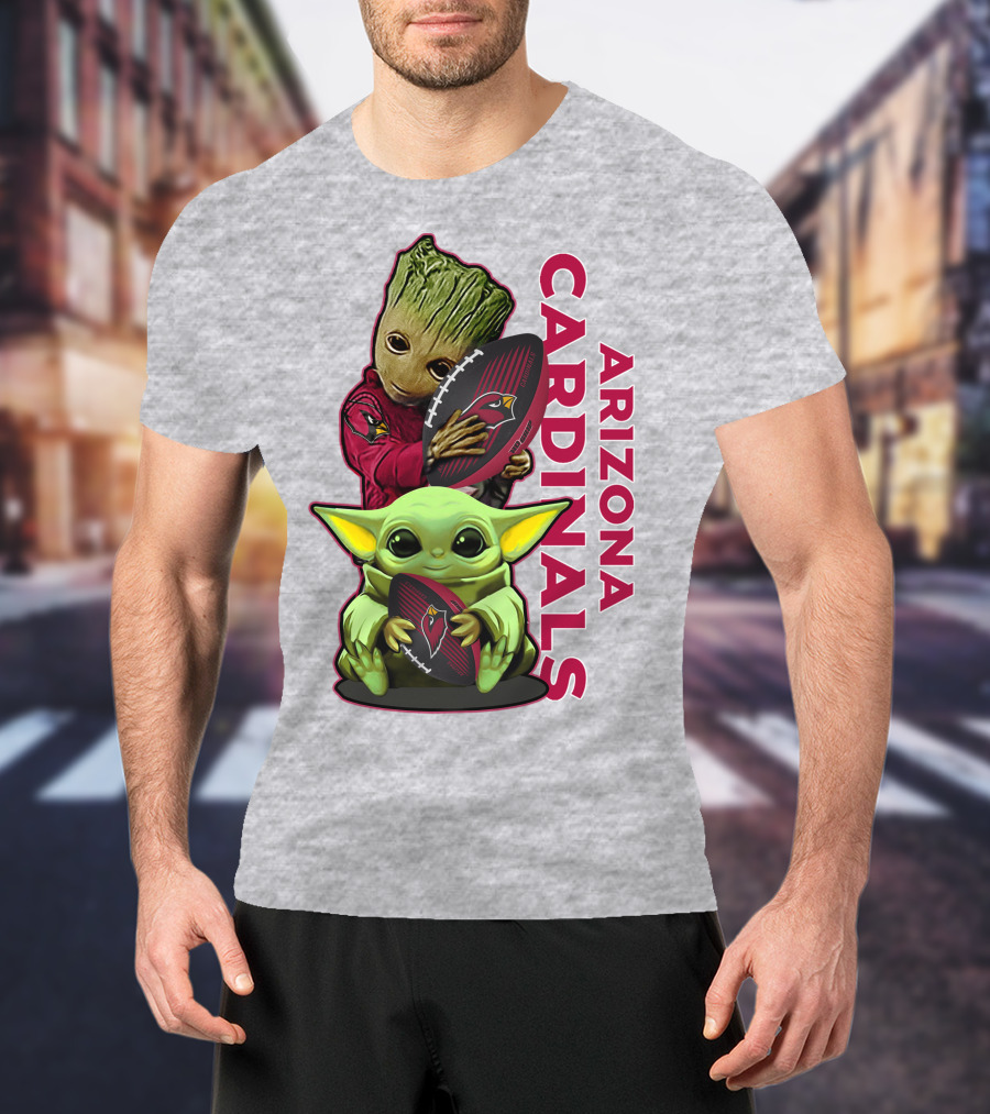 Grzd Arizona Cardinals Groot Baby Yoda Football T-Shirt