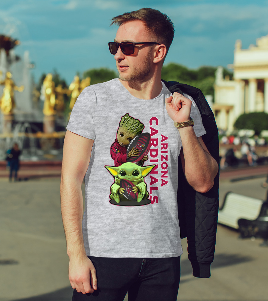 Grzd Arizona Cardinals Groot Baby Yoda Football T-Shirt