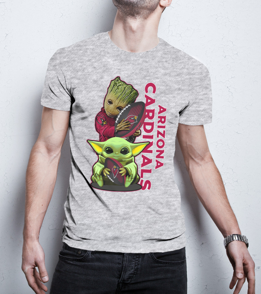 Grzd Arizona Cardinals Groot Baby Yoda Football T-Shirt