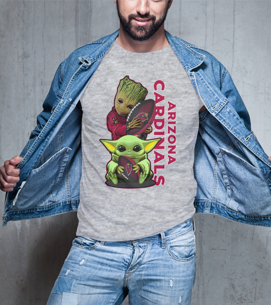 Grzd Arizona Cardinals Groot Baby Yoda Football T-Shirt