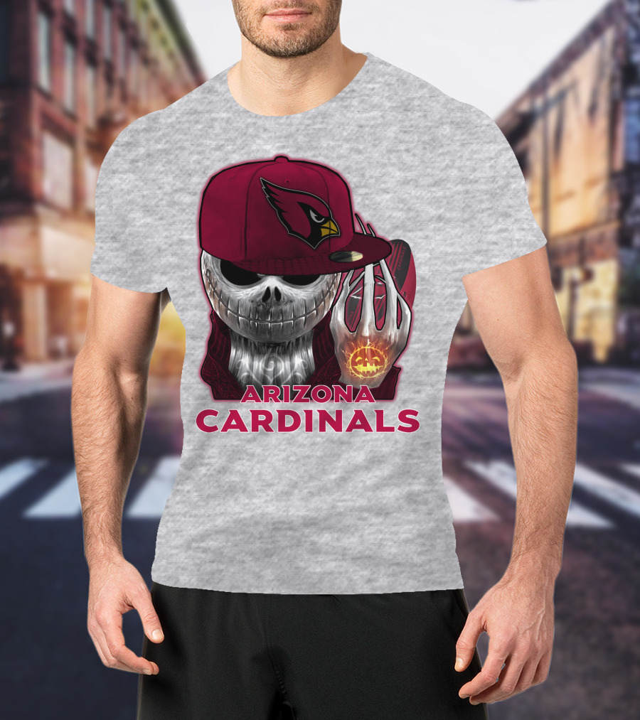 Arizona Cardinals Jackskull Pumpkin Helmet T-Shirt