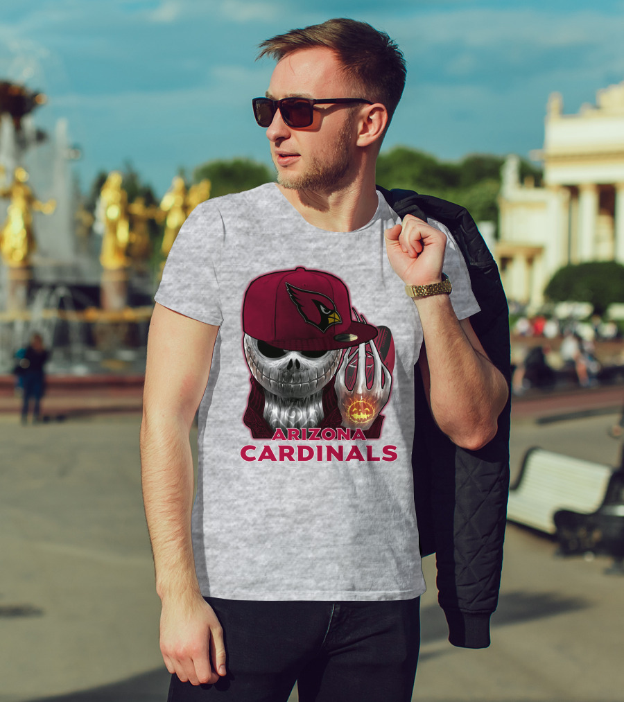 Arizona Cardinals Jackskull Pumpkin Helmet T-Shirt