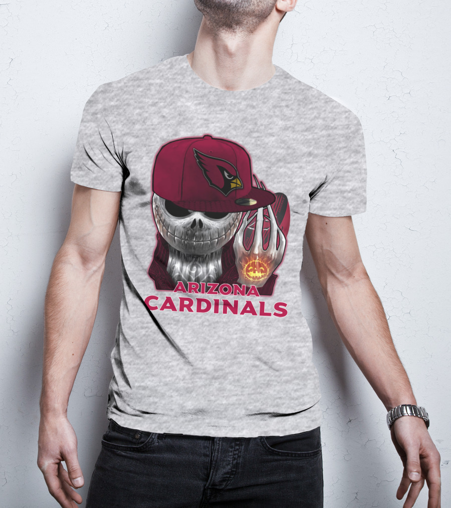 Arizona Cardinals Jackskull Pumpkin Helmet T-Shirt
