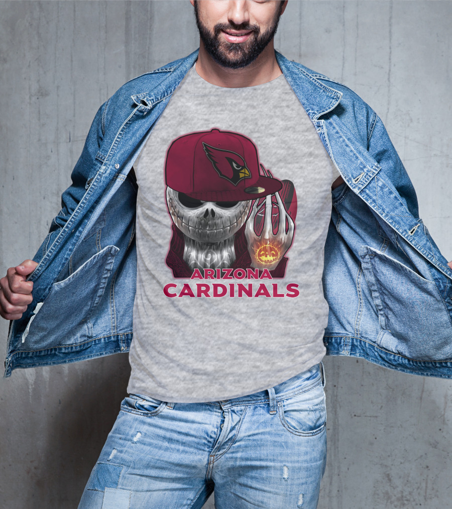 Arizona Cardinals Jackskull Pumpkin Helmet T-Shirt