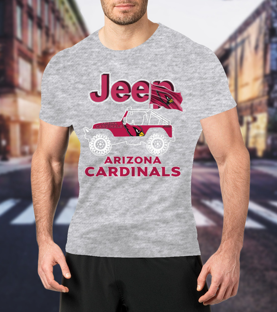 Jeep Arizona Cardinals Off-Road Adventure With Flag T-Shirt