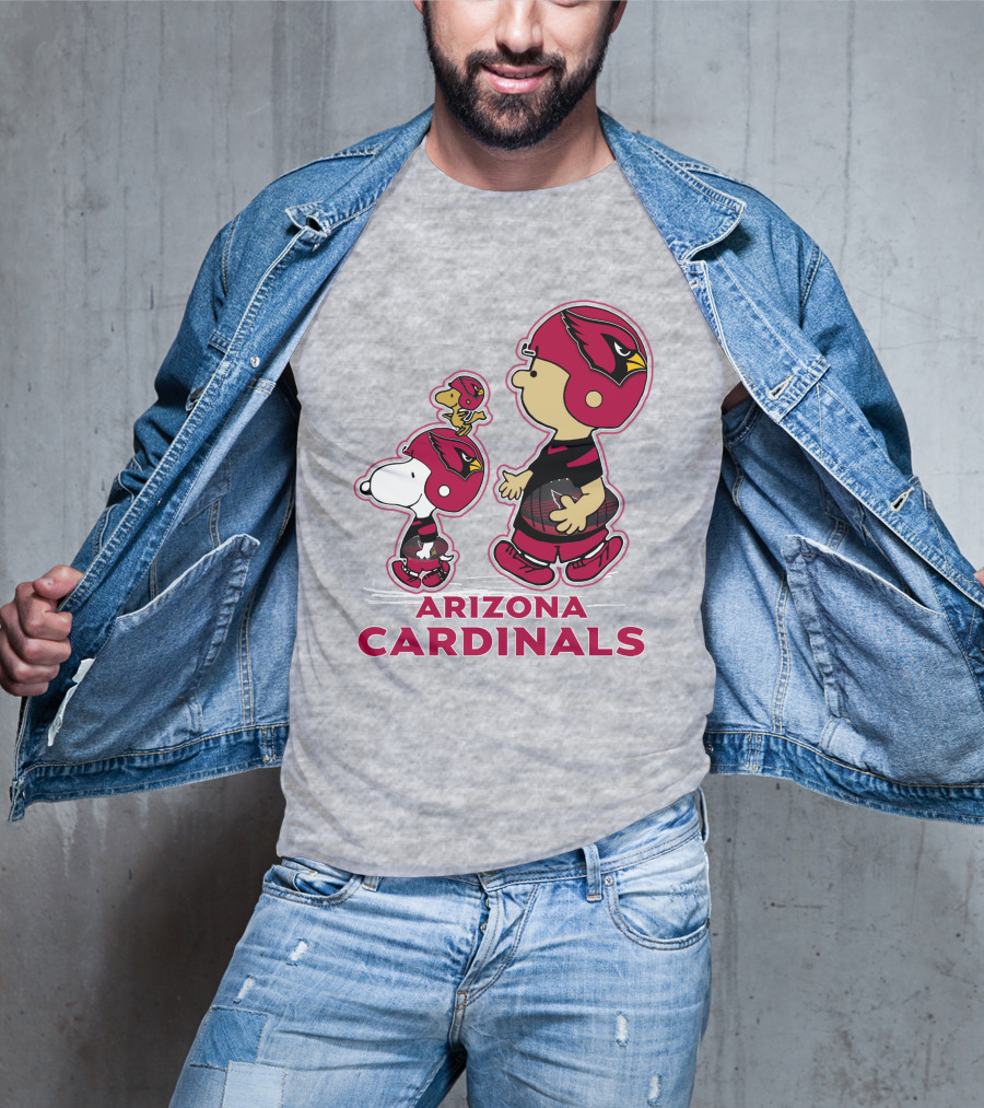 Snpfootball Arizona Cardinals Peanuts Characters Football Helmets T-Shirt