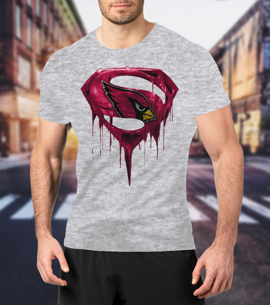 SPM Arizona Cardinals Dripping Super Hero Emblem T-Shirt