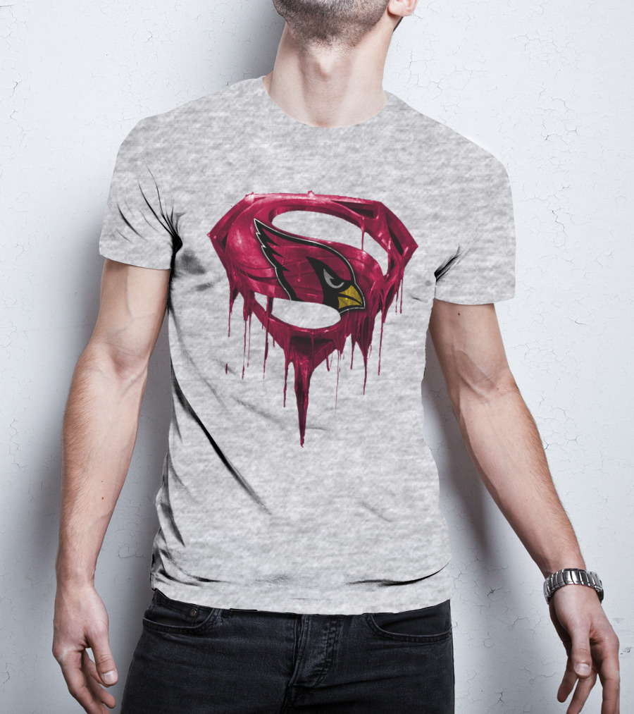 SPM Arizona Cardinals Dripping Super Hero Emblem T-Shirt