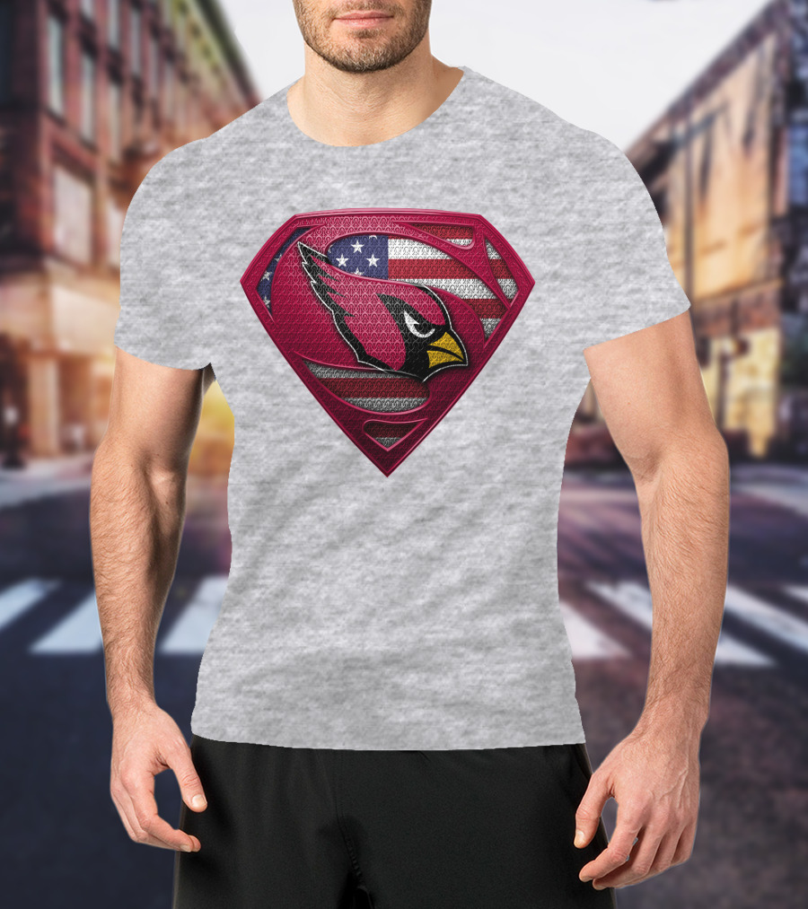 Spm Arizona Cardinals Superman American Flag T-Shirt
