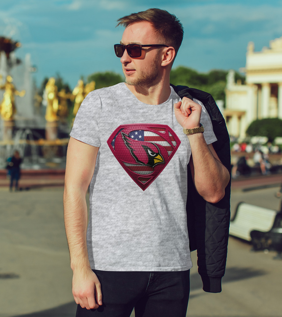 Spm Arizona Cardinals Superman American Flag T-Shirt