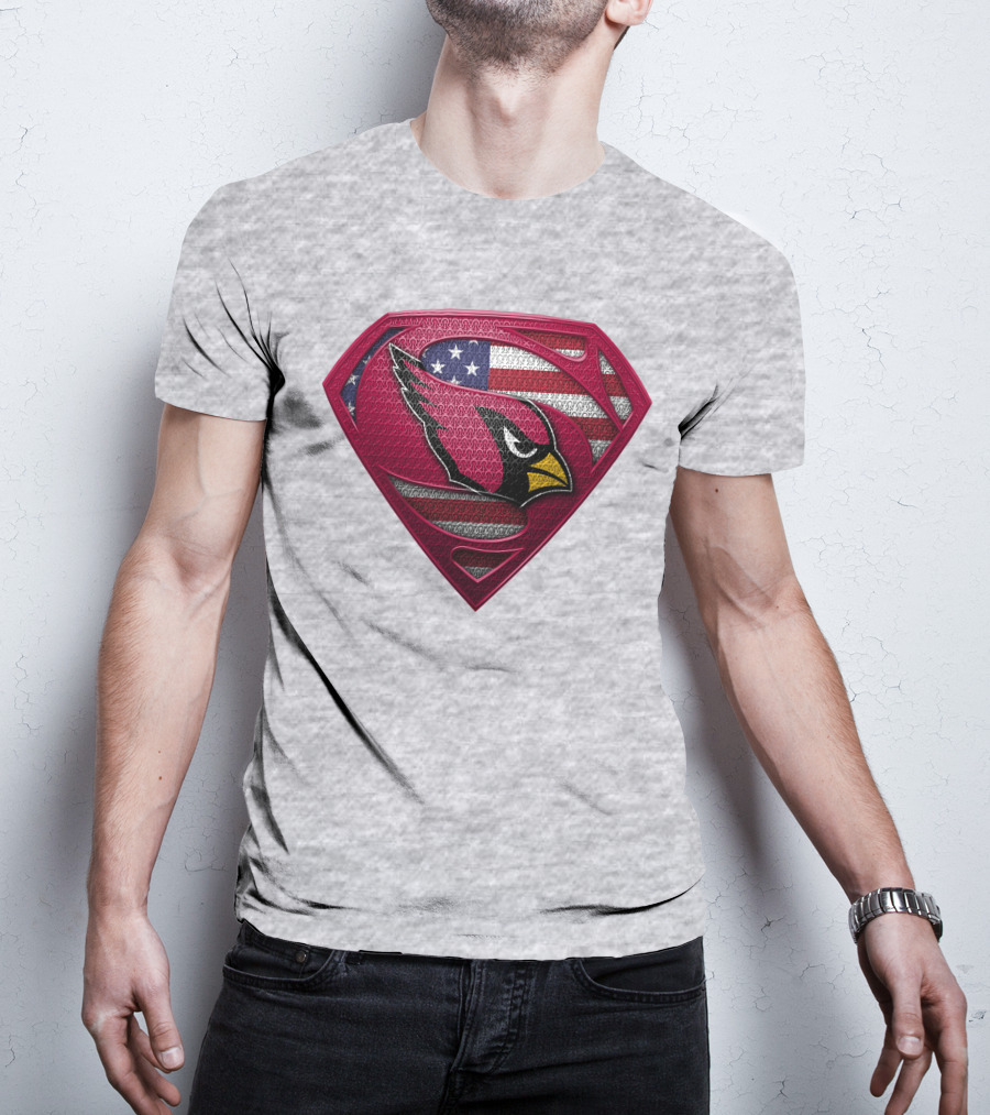 Spm Arizona Cardinals Superman American Flag T-Shirt