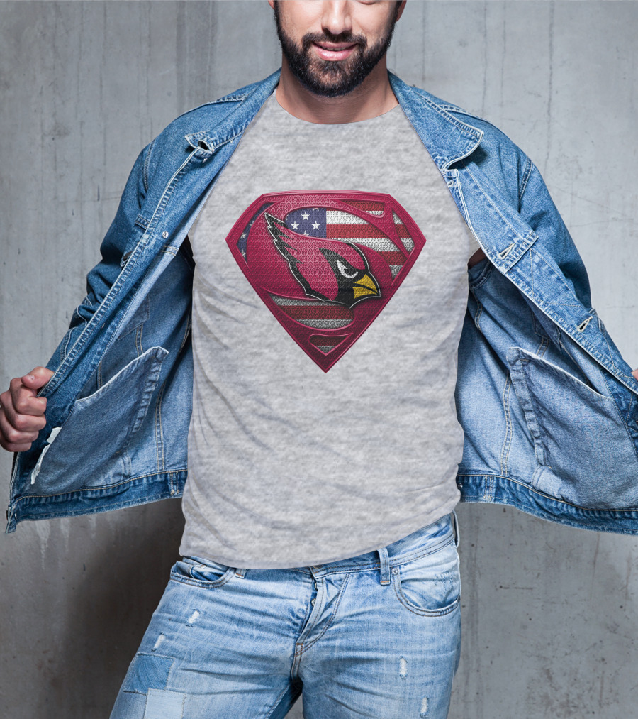 Spm Arizona Cardinals Superman American Flag T-Shirt