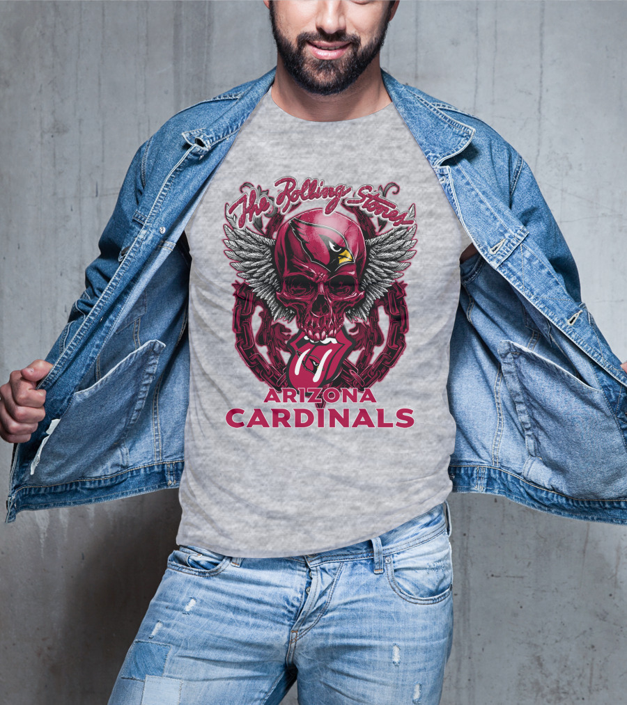 The Rolling Stones Arizona Cardinals Skull Wings T-Shirt