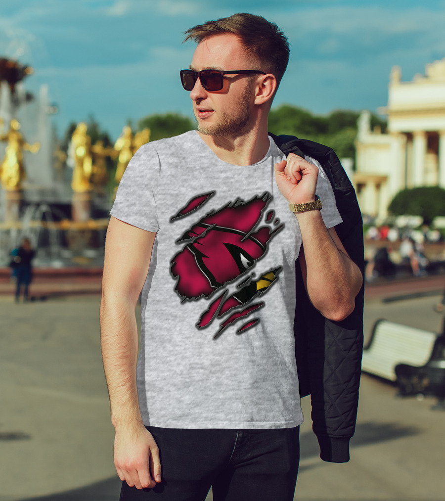 Torn Arizona Cardinals Logo Ripped T-Shirt