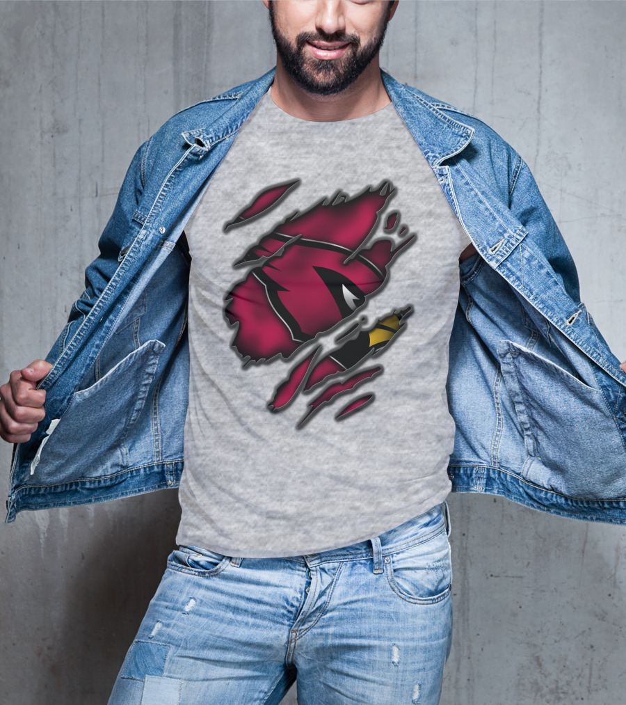 Torn Arizona Cardinals Logo Ripped T-Shirt
