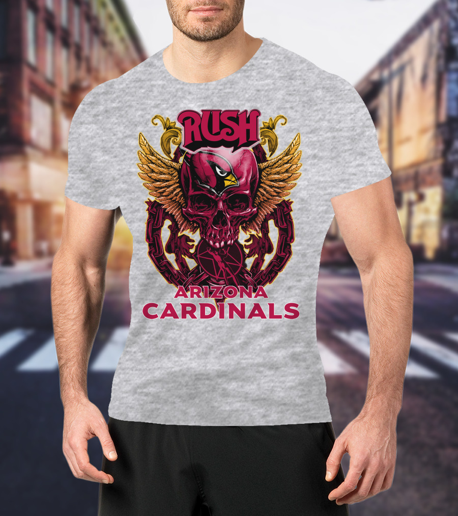 Rush Arizona Cardinals Skull Wings T-Shirt