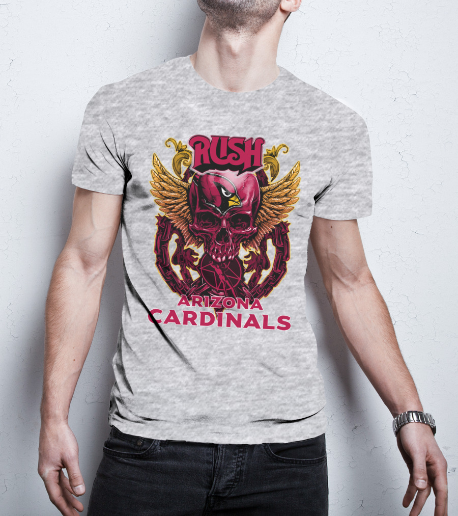 Rush Arizona Cardinals Skull Wings T-Shirt