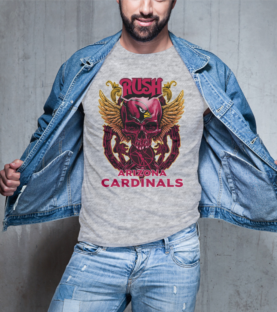 Rush Arizona Cardinals Skull Wings T-Shirt