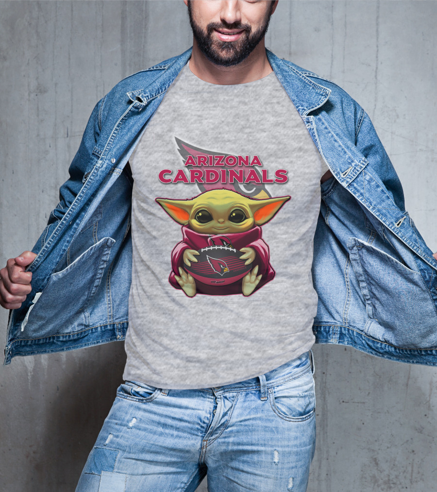 Arizona Cardinals Baby Yoda Football T-Shirt