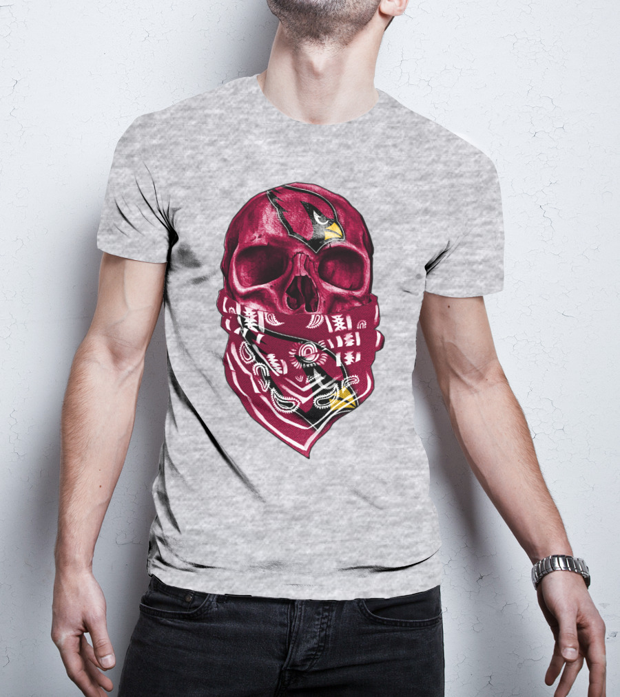 Arizona Cardinals Skull Bandana V5 T-Shirt