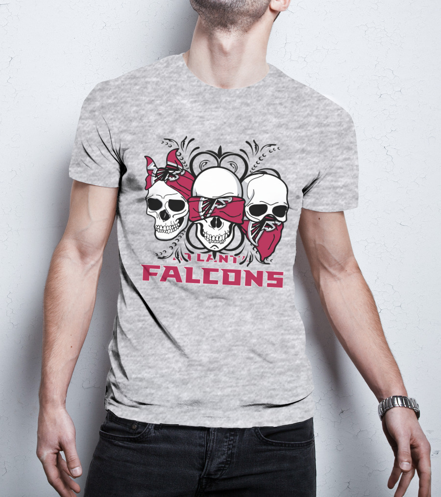 3 Skull Atlanta Falcons Bandana T-Shirt