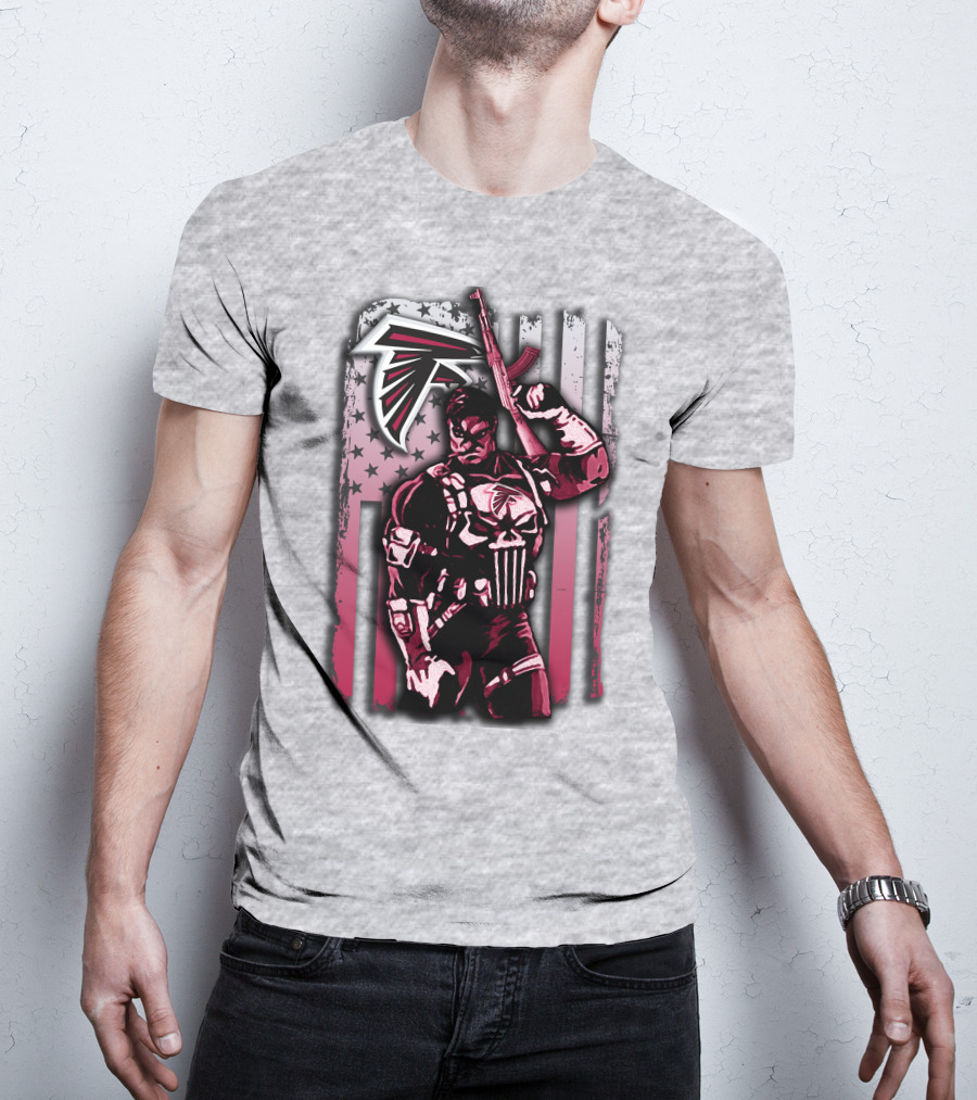 Atlanta Falcons Punisher Soldier American Flag T-Shirt