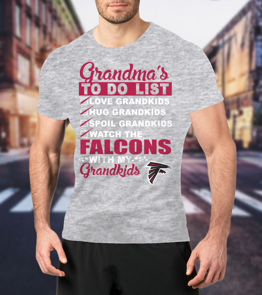Grandma's To Do List Love Hug Spoil Watch The Falcons With My Grandkids T-Shirt