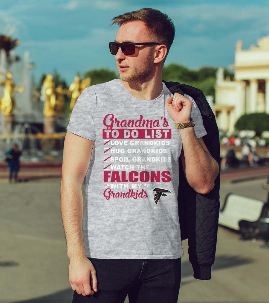 Grandma's To Do List Love Hug Spoil Watch The Falcons With My Grandkids T-Shirt