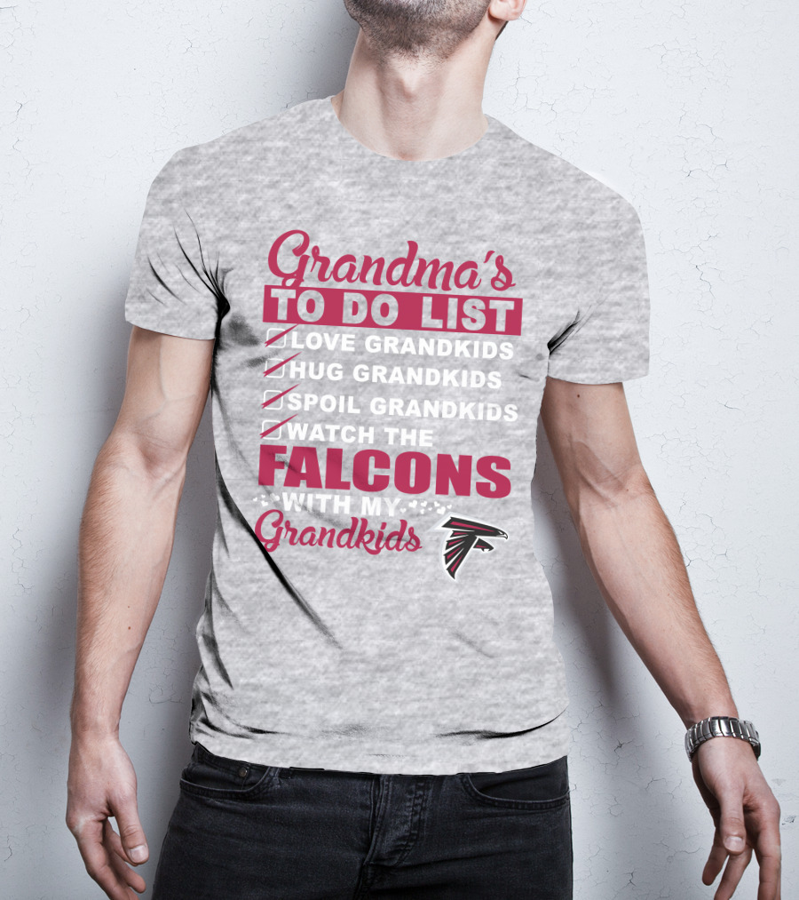Grandma's To Do List Love Hug Spoil Watch The Falcons With My Grandkids T-Shirt