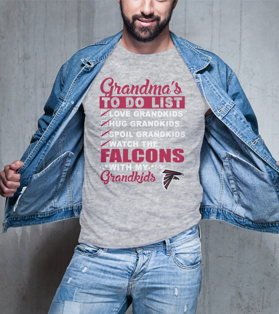 Grandma's To Do List Love Hug Spoil Watch The Falcons With My Grandkids T-Shirt