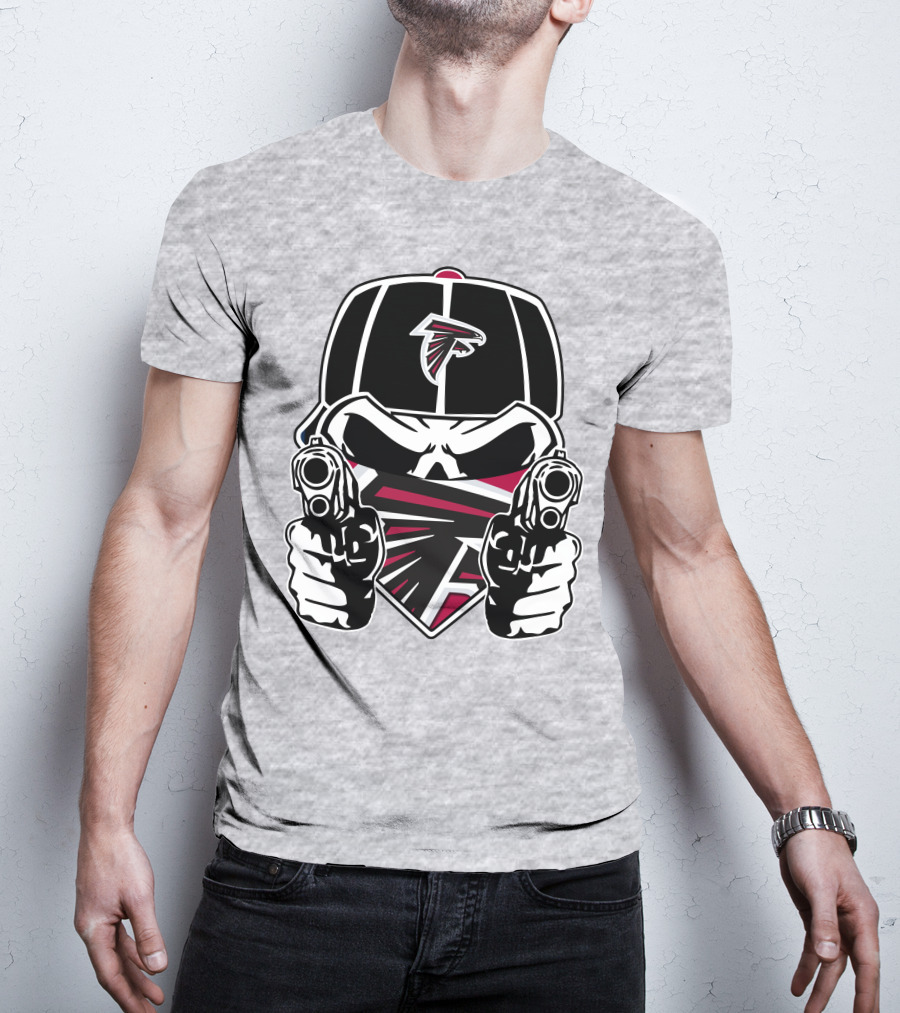 Atlanta Falcons Skull Logo Guns Cap Bandana T-Shirt