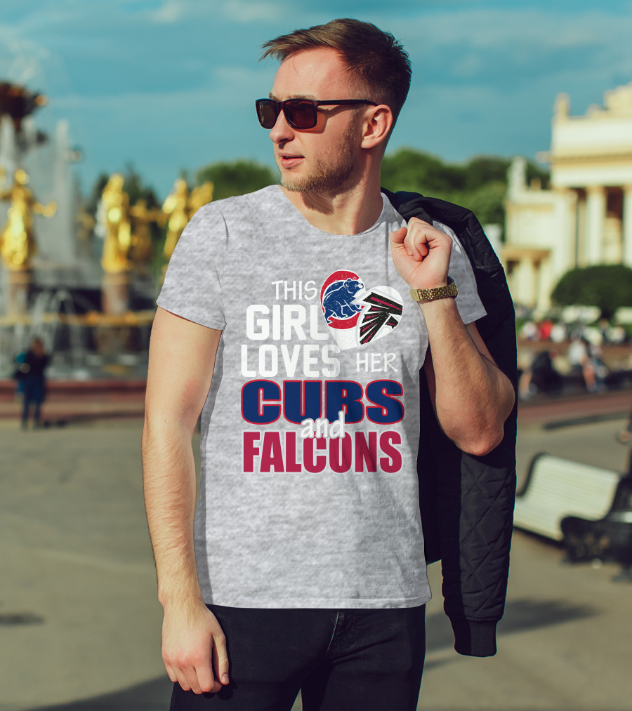 This Girl Loves Her Cubs And Falcons T-Shirt