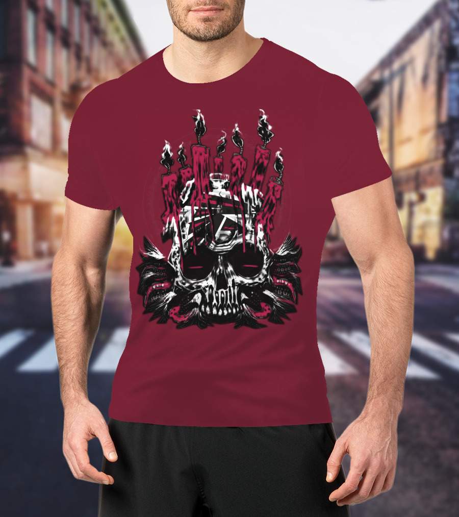 Atlanta Falcons 46 Skull Candles T-Shirt
