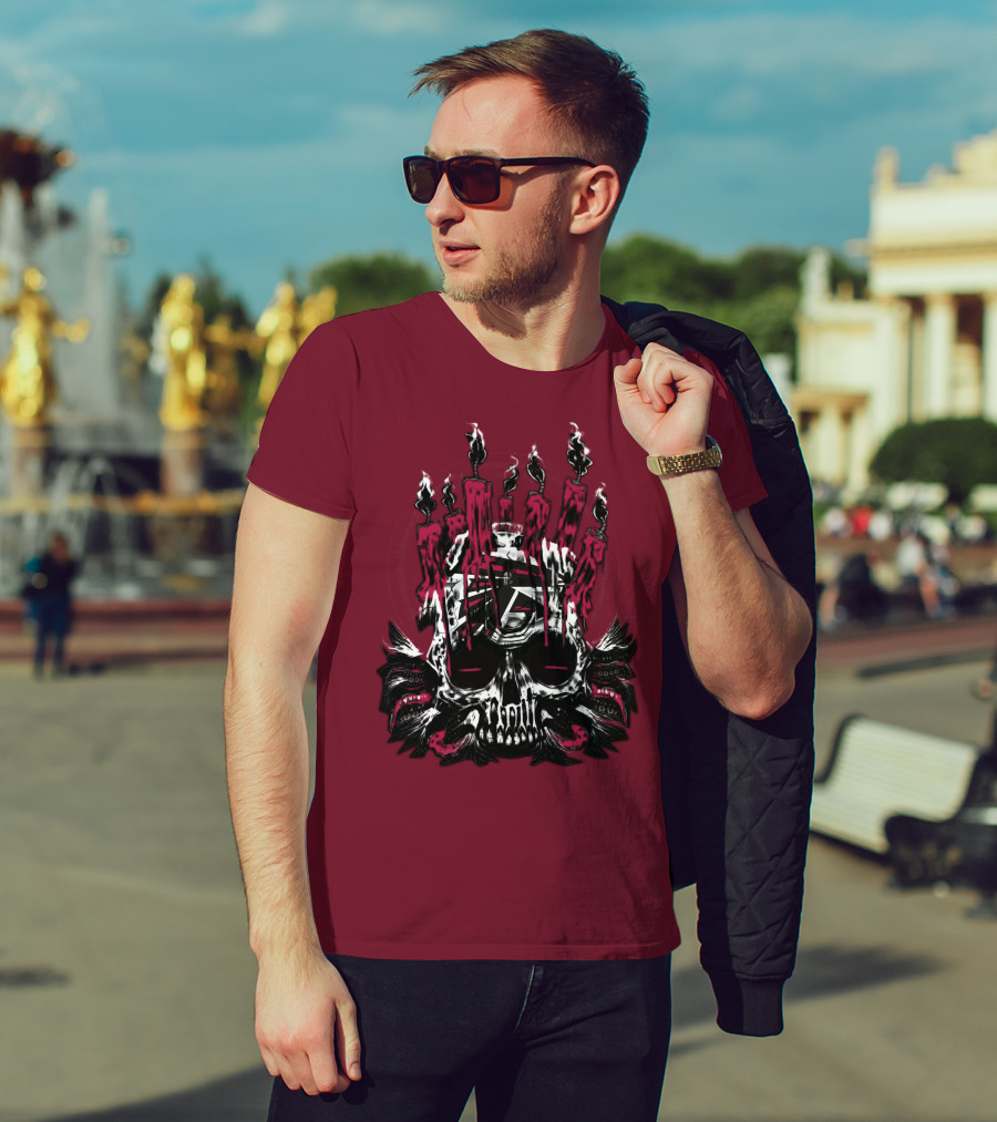 Atlanta Falcons 46 Skull Candles T-Shirt