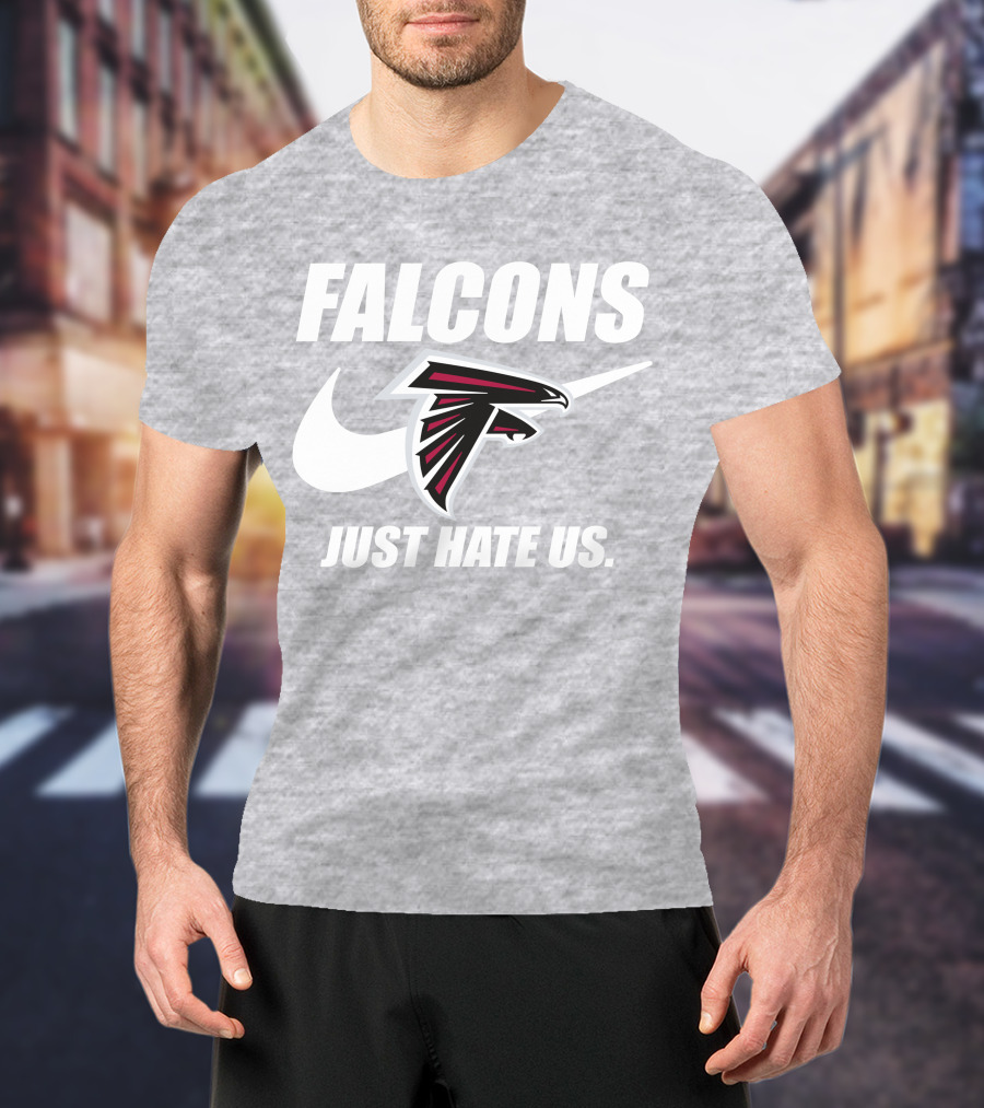 Falcons Nike Logo Just Hate Us T-Shirt