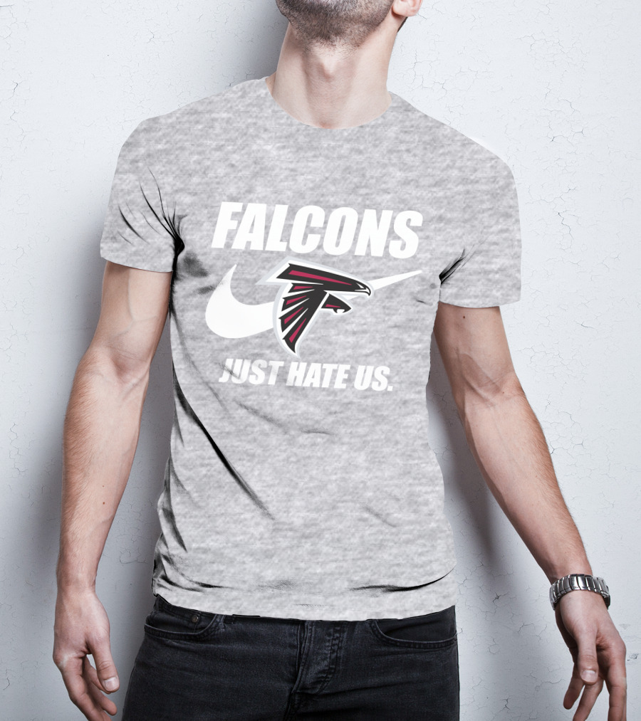 Falcons Nike Logo Just Hate Us T-Shirt