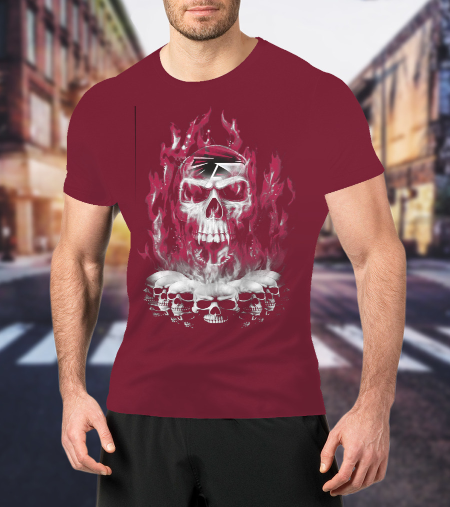 Atlanta Falcons 57 Flaming Skull T-Shirt