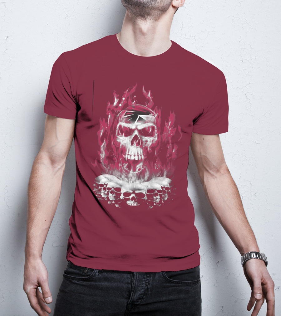 Atlanta Falcons 57 Flaming Skull T-Shirt