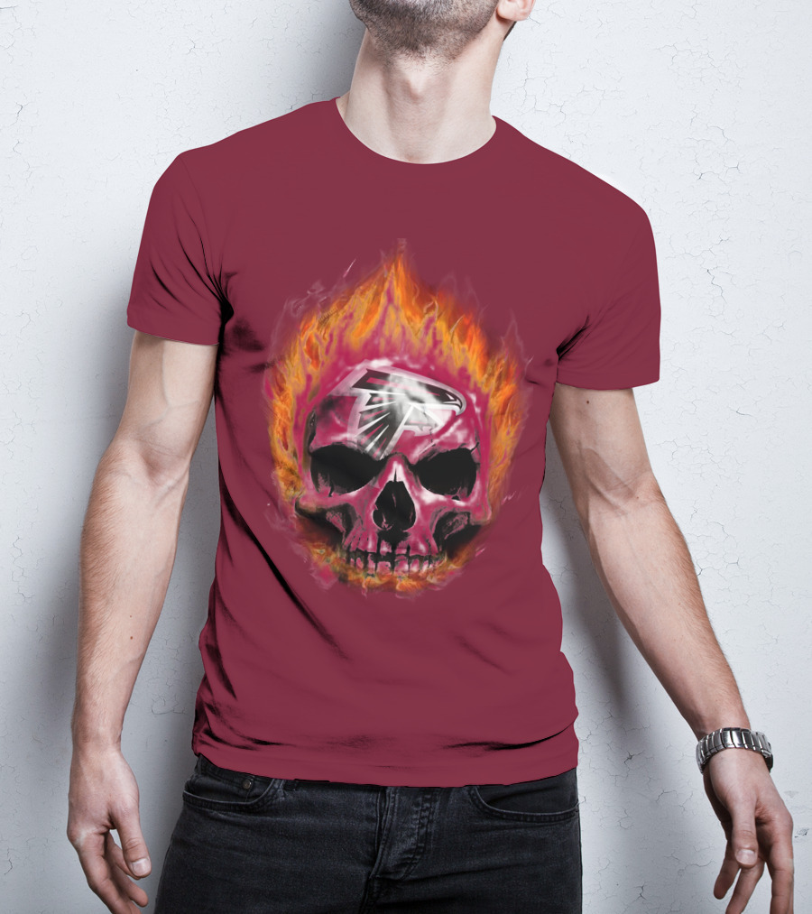 Atlanta Falcons Flaming Skull T-Shirt